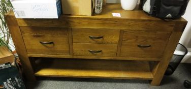 Oak 4-drawer sideboard, 1500 x 400 x 800mm