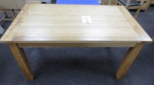 Oak framed dining table approx. 1400 x 800 x 760mm (Showroom Furniture)