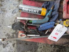Miscellaneous lot including 2 x torque wrenches, gas regulator, stillsons, Neilsen part punch and