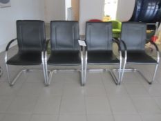 4 x chrome frame counter lever leatherette meeting chairs