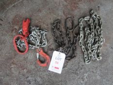 3 x assorted lifting chains. NB. This item...