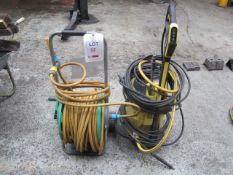 Karcher K4 pressure washer, 24ov and Hazelock reel and hose