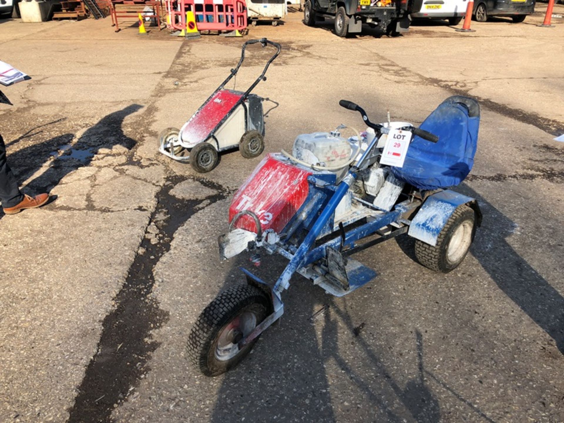 Bowcom Trike ride on pitch lining trike with Honda petrol engine