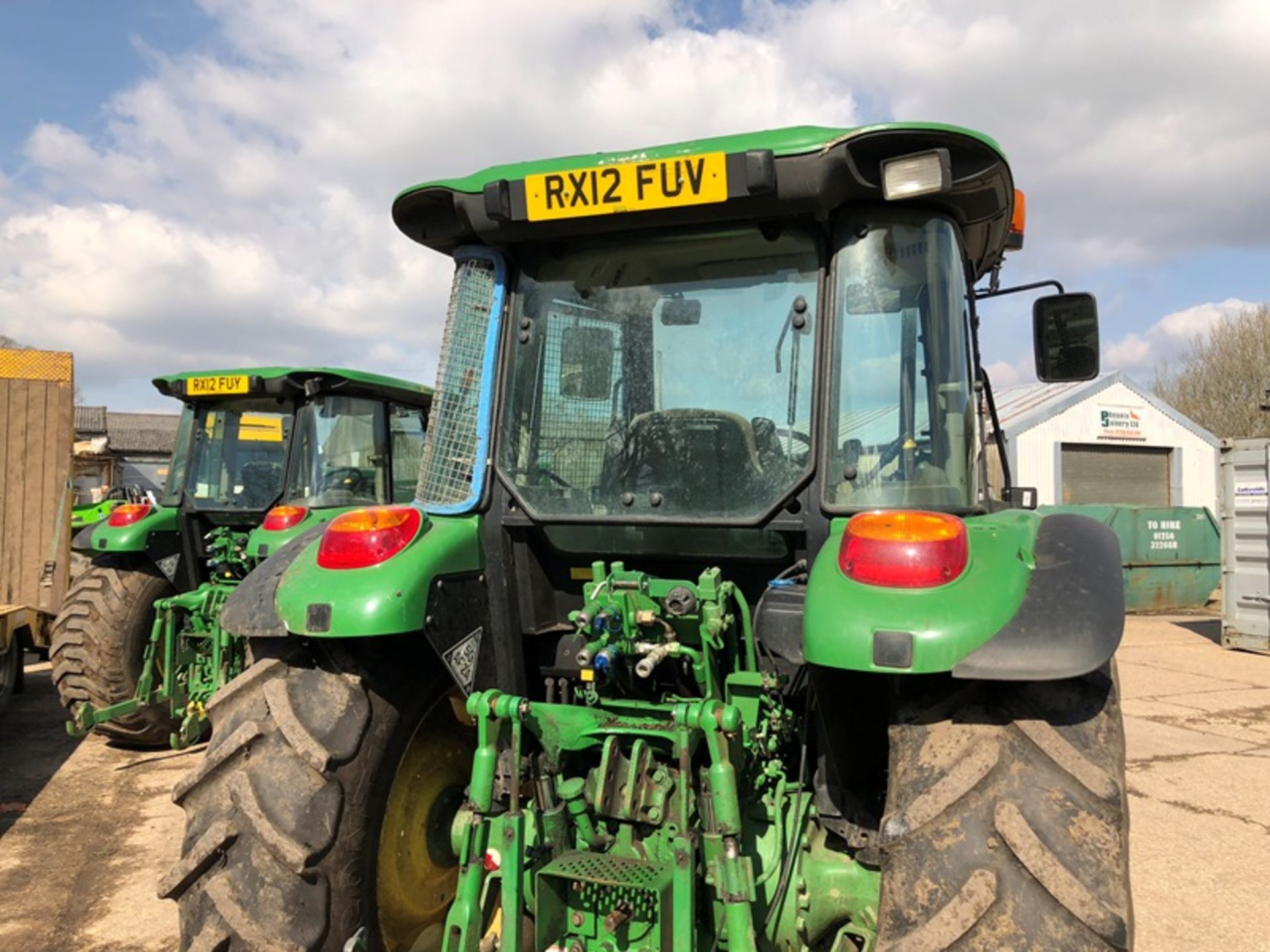 John Deere 5100M four wheel drive tractor on agricultural tyres with John Deere 583 loader (no - Image 2 of 10