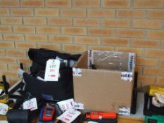 Bag and box of various systems to include Multimeter Digiman Plus pressure gauge and quantity of