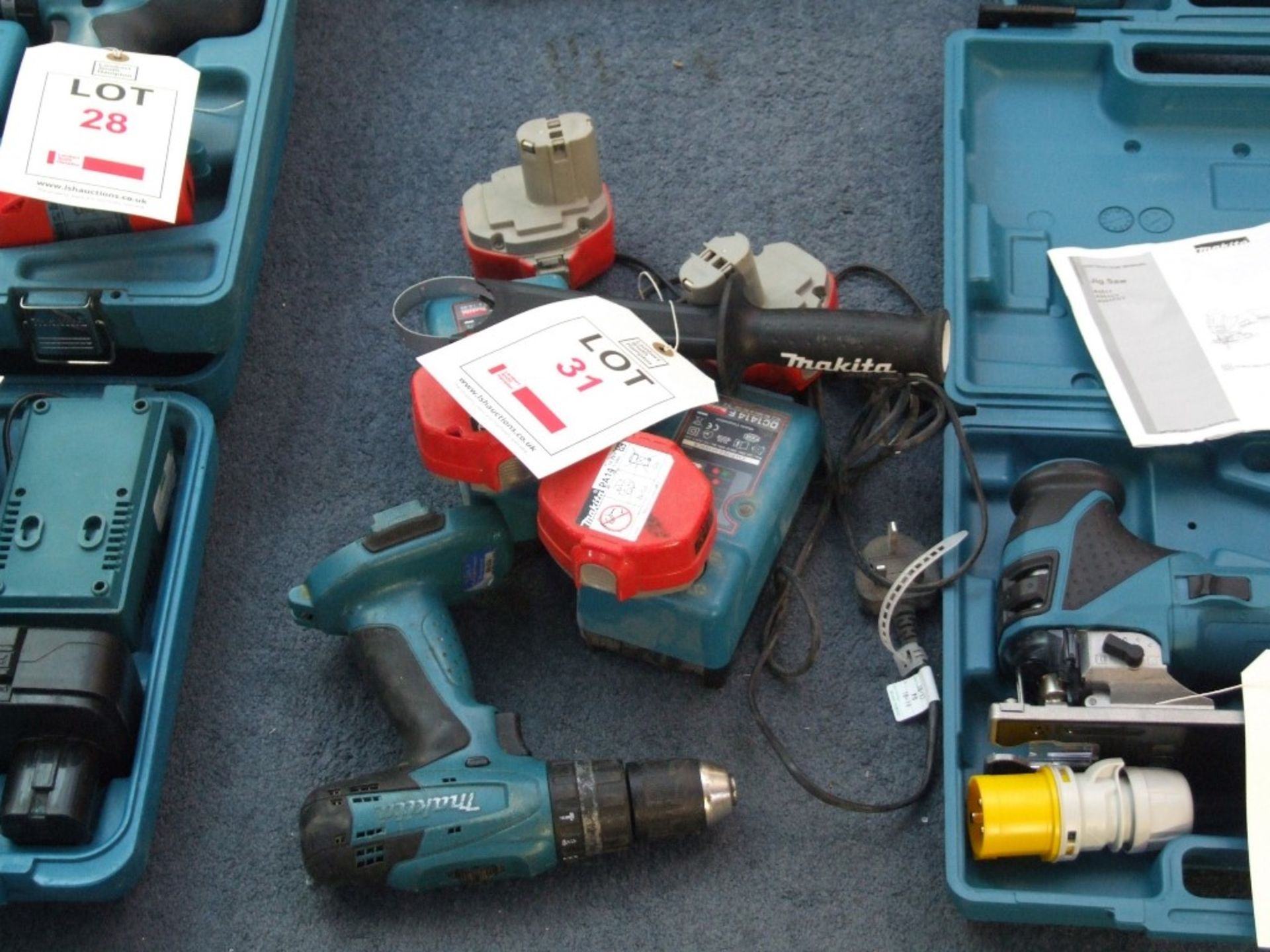 Makita Items consisting of 2 x DC1414F Chargers, 4 x PA14 Batteries, Cordless Drill, etc
