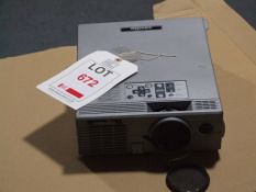 Saville X-1100 projector and screen, with case and cables (no remote control)