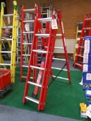 6 rung fibreglass combination ladder - Unused