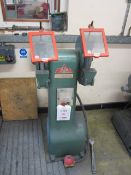 RJH double ended pedestal grinder, guarding, foot control, Brook Compton Series 2000 control -