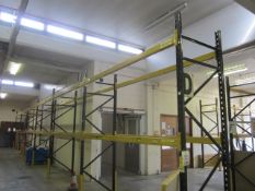 Link 51 Orange/Black boltless pallet racking comprising of: 6 x bays, approx. dimensions: depth