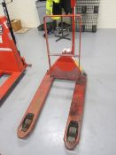 Hydraulic pallet truck with fold-up paper platform, SWL 2000kg - Lift out charge to be applied: £5