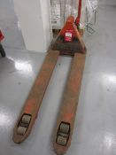 BT Rolatruc hydraulic narrow pallet truck, SWL 2000kg - Lift out charge to be applied: £5 plus VAT