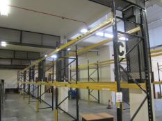 Link 51 Orange/Black boltless pallet racking comprising of: 6 x bays, approx. dimensions: depth