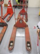 Hydraulic pallet truck with fold-up paper platform, SWL 2000kg - Lift out charge to be applied: £5