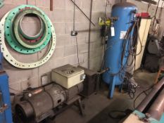 Hydrovane 68 compressor with Rednal pneumatics 340l upright air receiver tank (Please note: A work