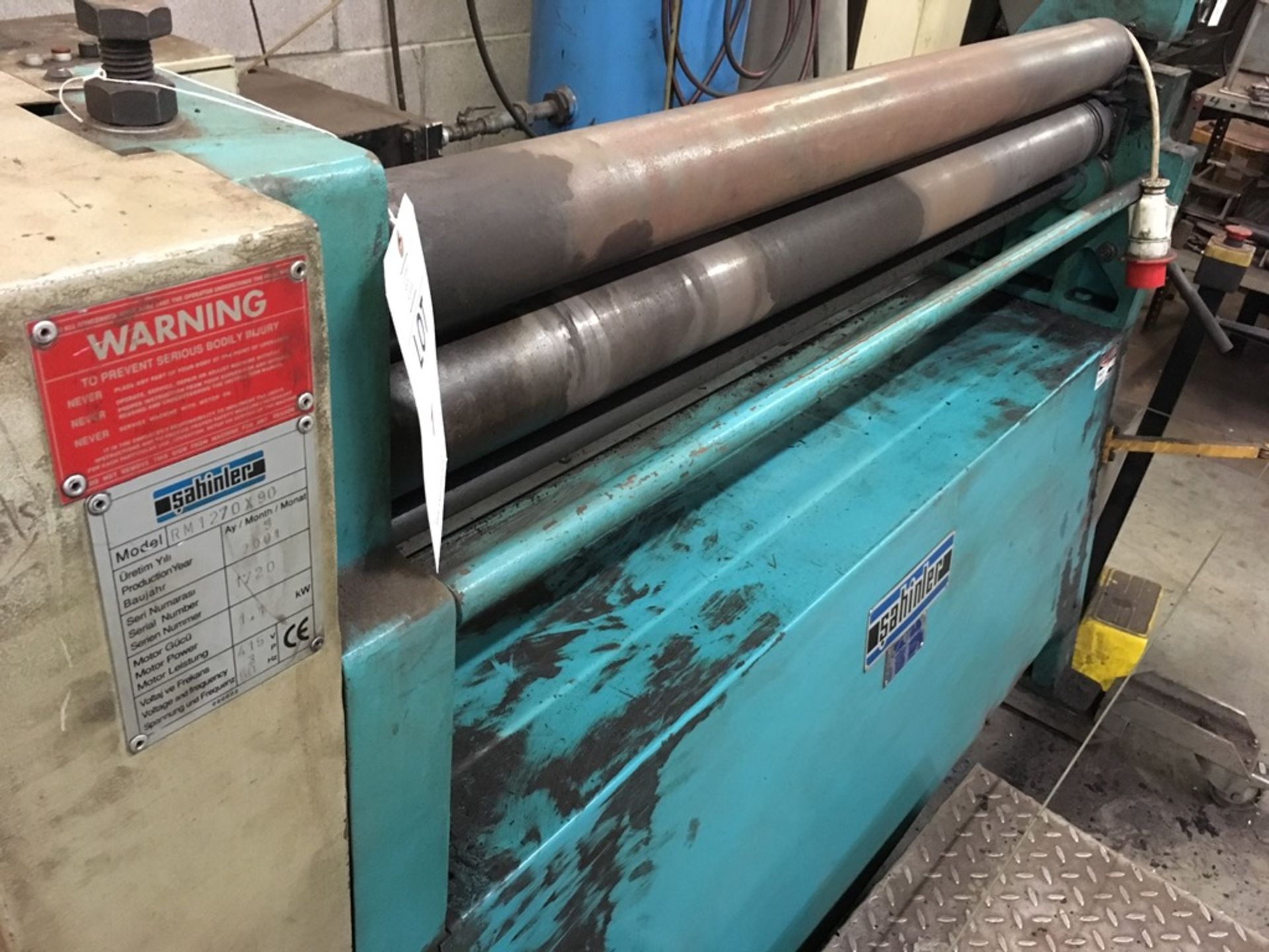 Sahinter RM1270 x 90 bending rollers, Year of manufacture 2001, Serial No. 1720 (Please note: A work - Image 6 of 8
