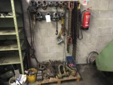 Various lifting chains and bolts (SOLD AS SCRAP – NOT FIT FOR PURPOSE FOR ITS INTENDED USE. The