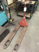 Two hand pallet trucks