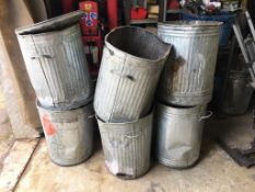 6 x metal waste bins