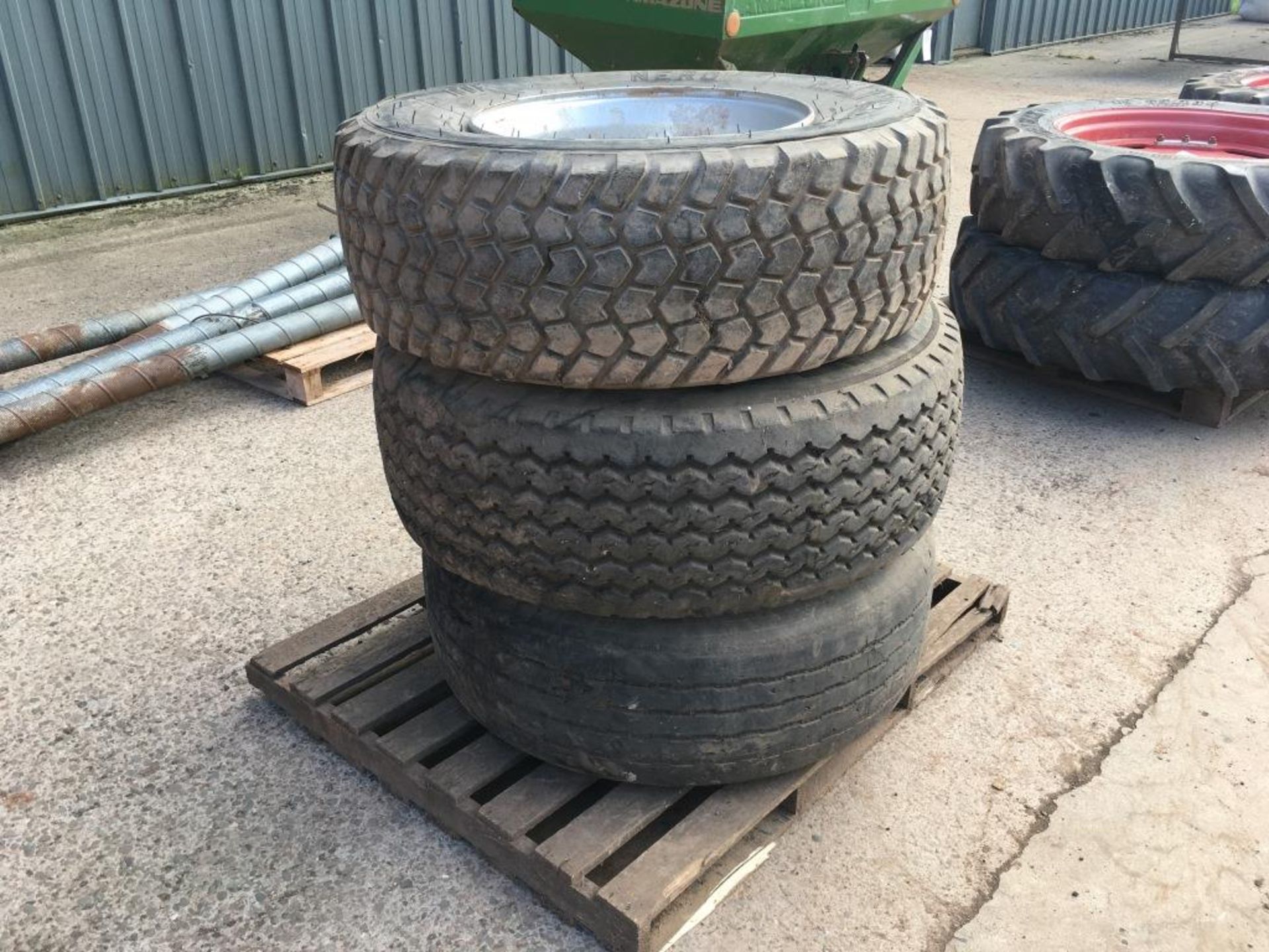 Four trailer tyres, various