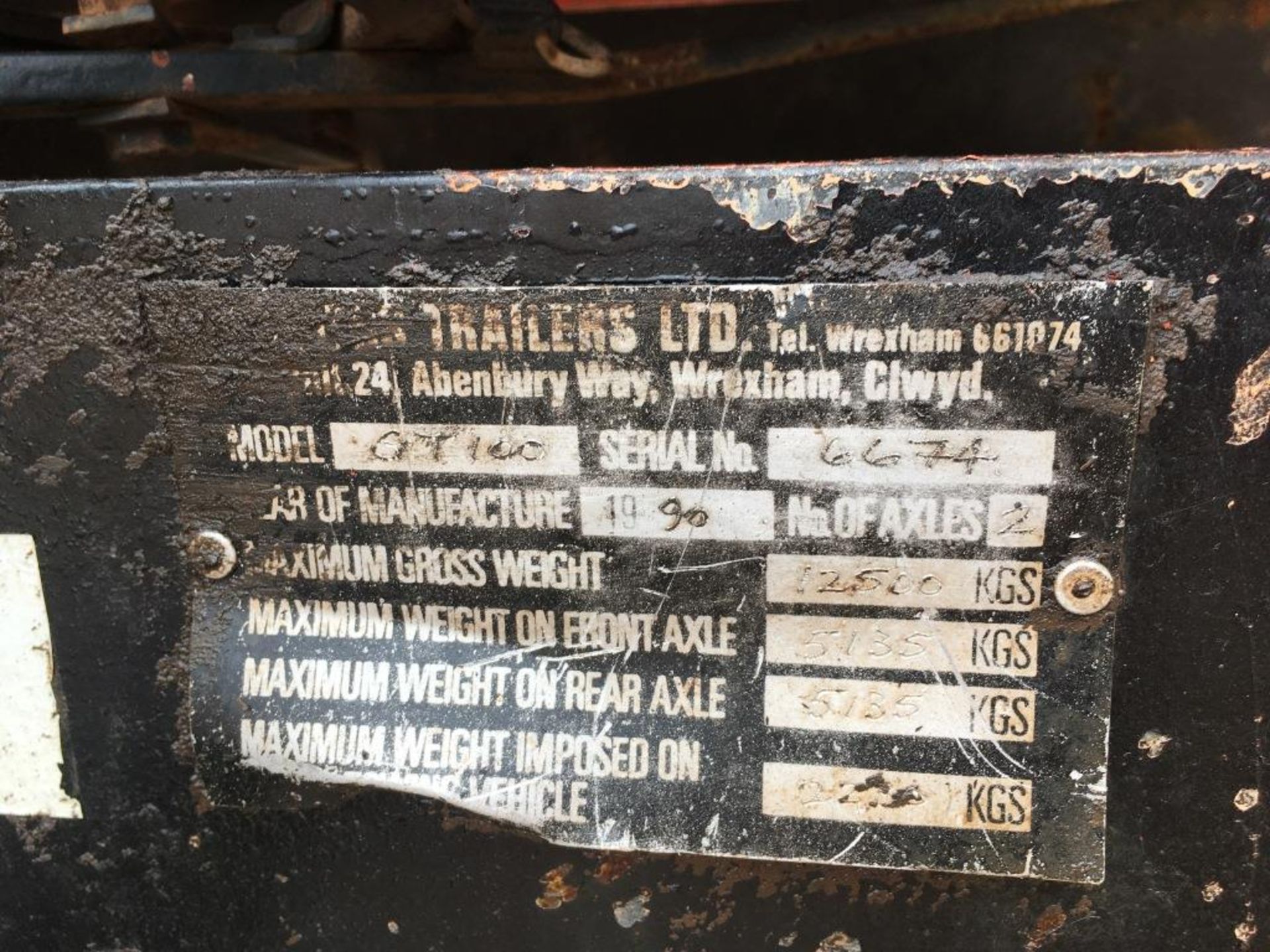 Griffiths 10 ton twin axle tipping trailer, serial number: 6674 (1990) - Image 9 of 10