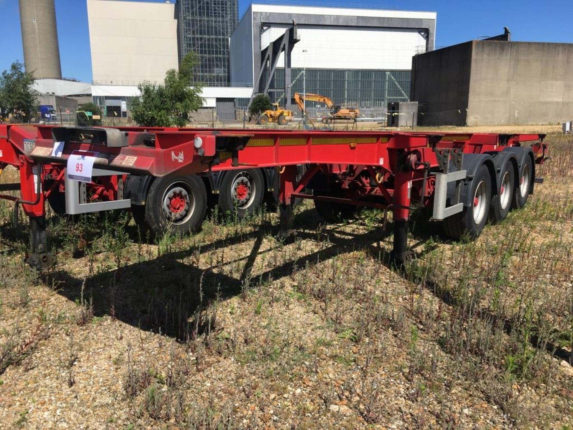 Dennison 14 Lock Sliding Bogie Skeletal trailer, reference 40162, year of manufacture 2013, 3 x