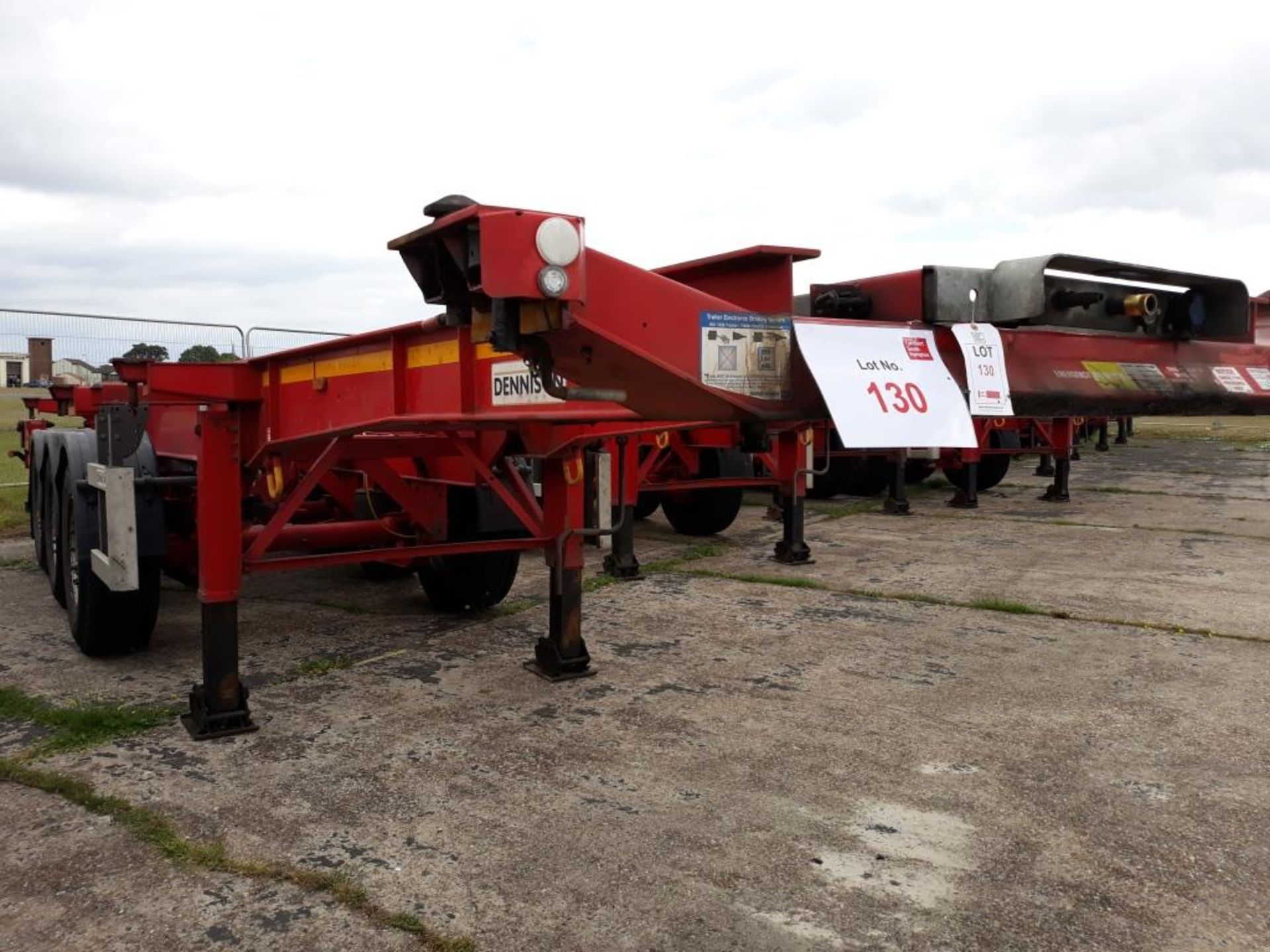 Dennison 14 Lock Sliding Bogie Skeletal trailer, reference 42063, year of manufacture 2014, 3 x