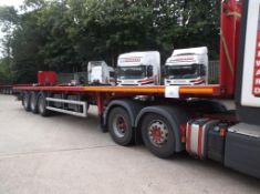 Dennison 13.6m Oil Spec Platform trailer, reference 42303, year of manufacture 2014, 3 x SAF Intra