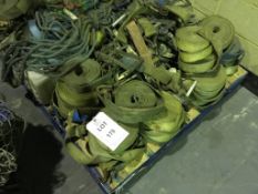 Assorted ratchets and straps on one pallet. Please note: This lot is located at 6 Dewar Close,