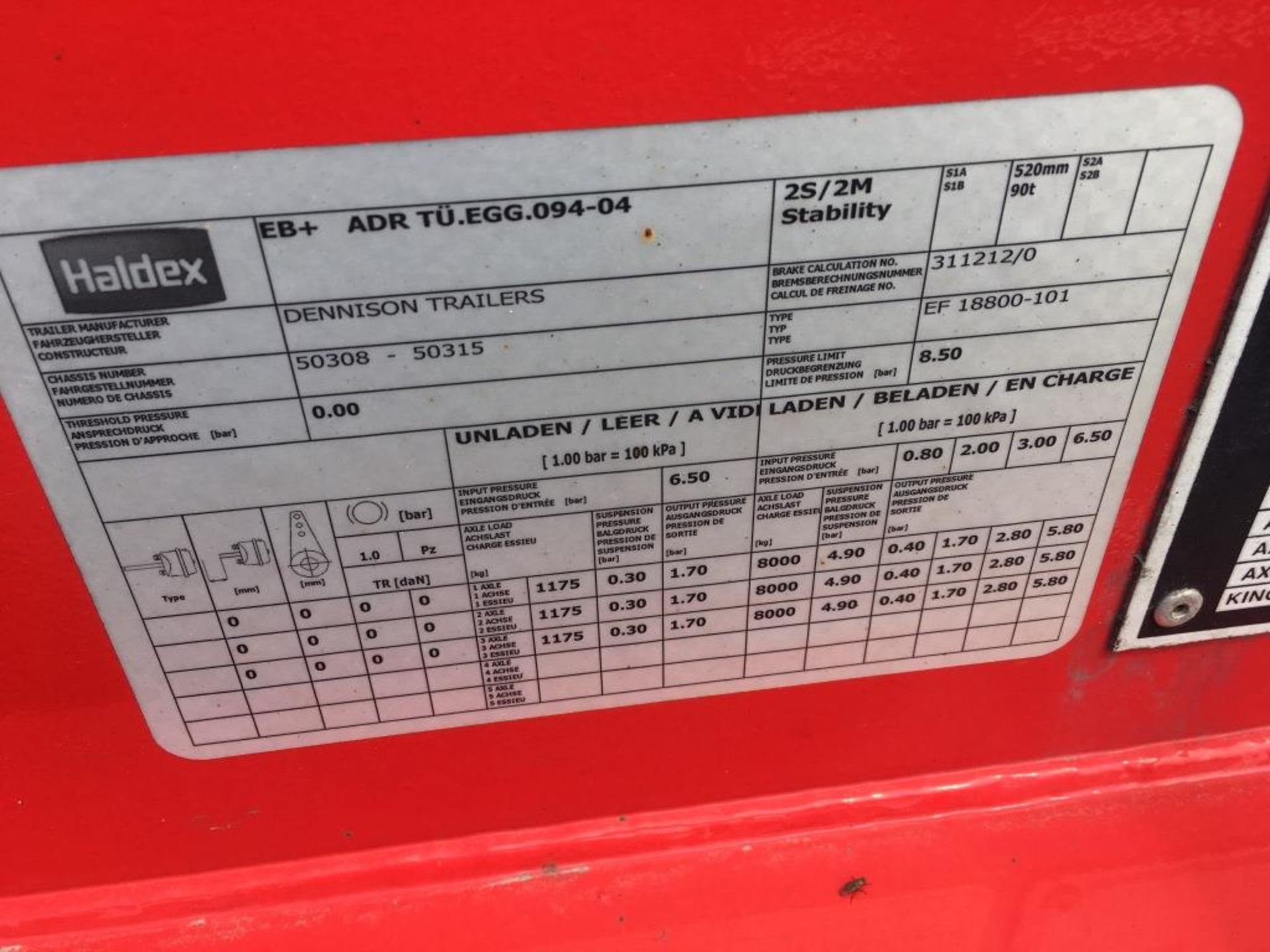 Dennison 14 Lock Sliding Bogie Skeletal trailer, reference 50312, year of manufacture 2017, 3 x - Bild 11 aus 17