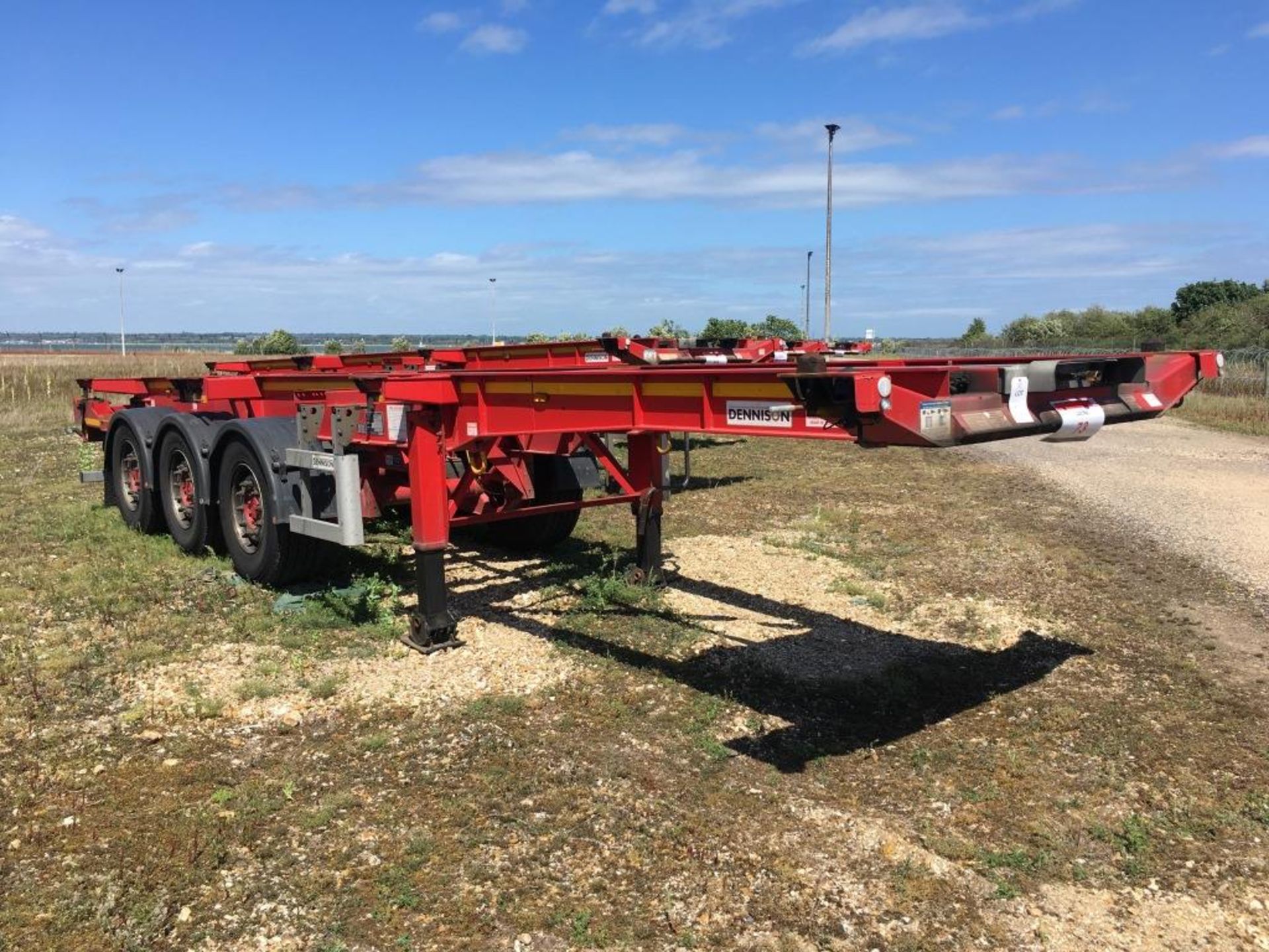 Dennison 14 Lock Sliding Bogie Skeletal trailer, reference 42068, year of manufacture 2014, 3 x