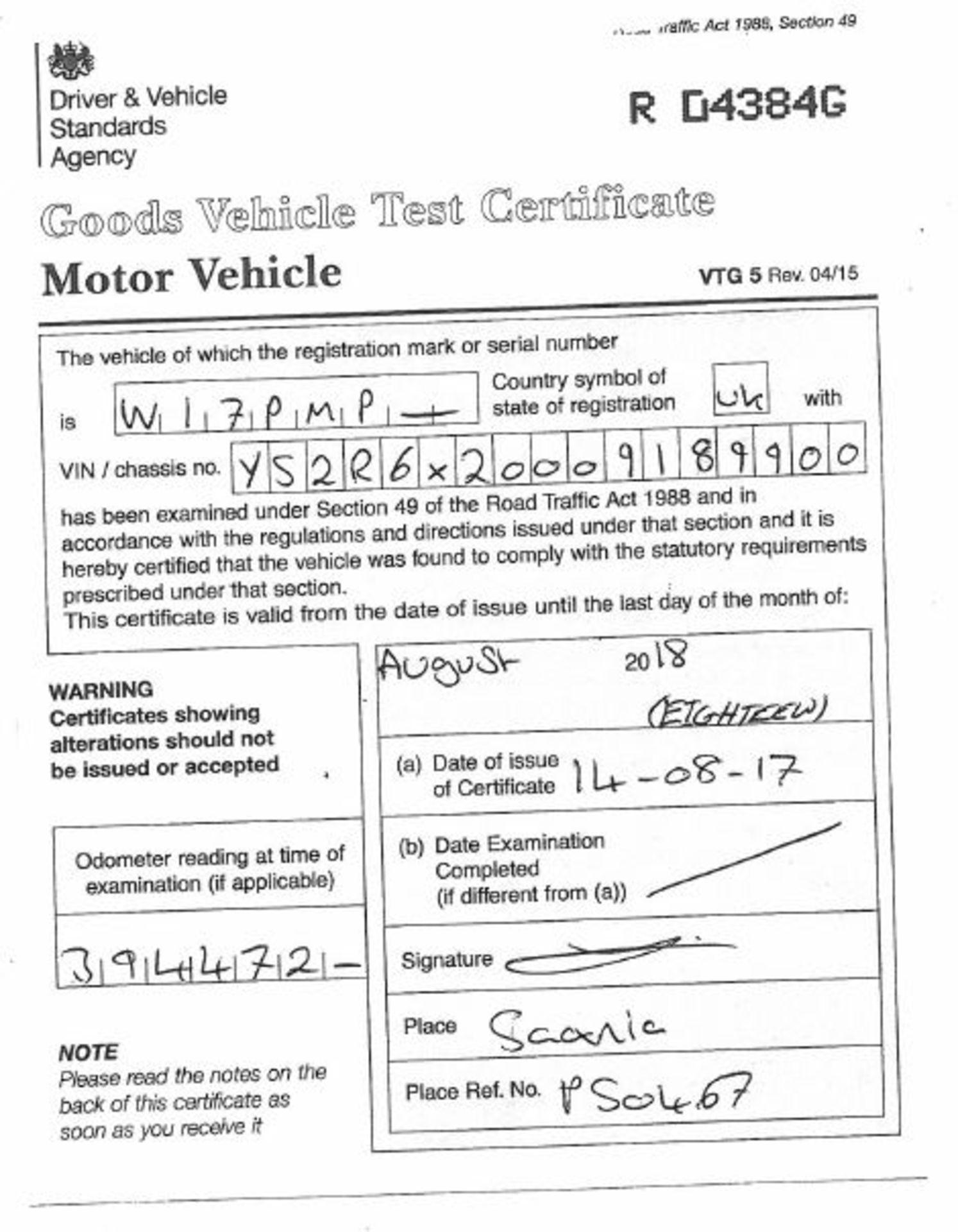 Scania R450 LA 6X2/2MNA Topline tractor unit, 2 Pedal Opticruise Gearbox, Registration number - Image 16 of 17