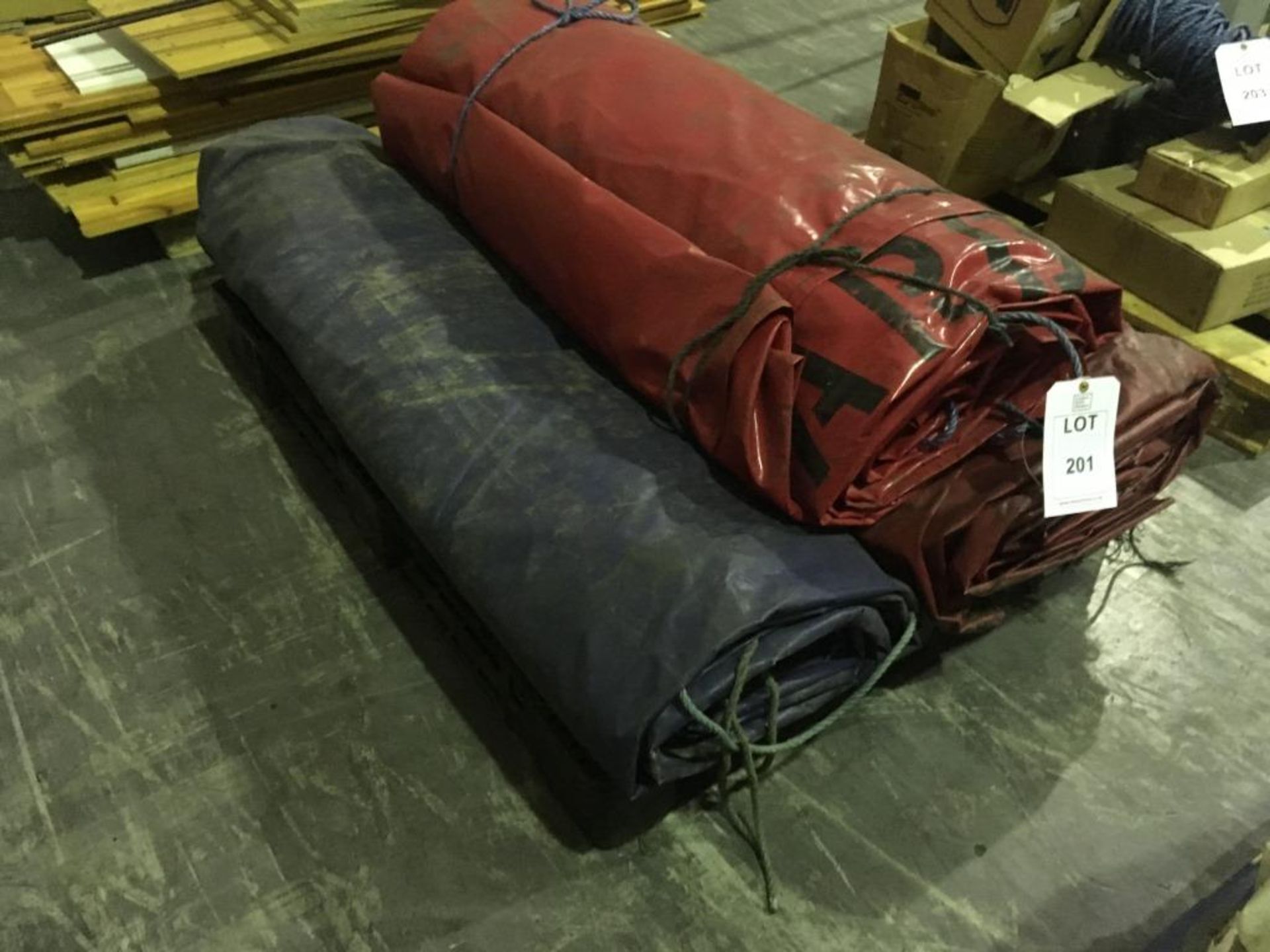 Three tarpaulin covers on one pallet. Please note: This lot is located at 6 Dewar Close, Segensworth