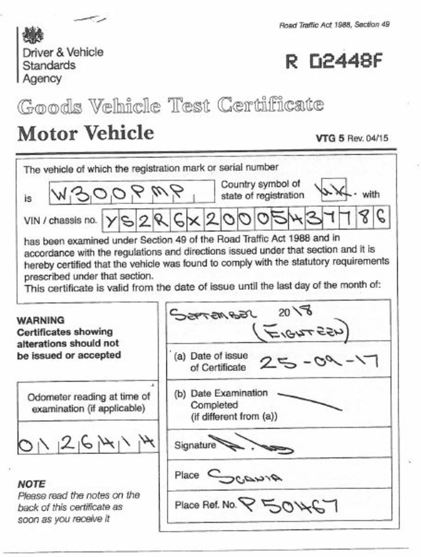 Scania R450 LA 6X2/2MNA High Line tractor unit, 2 Pedal Opticruise Gearbox, Registration number - Image 16 of 17