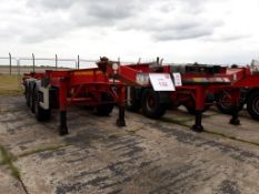 Dennison 14 Lock Sliding Bogie Skeletal trailer, reference 42065, year of manufacture 2014, 3 x