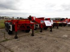 Dennison 14 Lock Sliding Bogie Skeletal trailer, reference 50308, year of manufacture 2017, 3 x