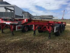 Dennison 14 Lock Sliding Bogie Skeletal trailer, reference 49444, year of manufacture 2016, 3 x