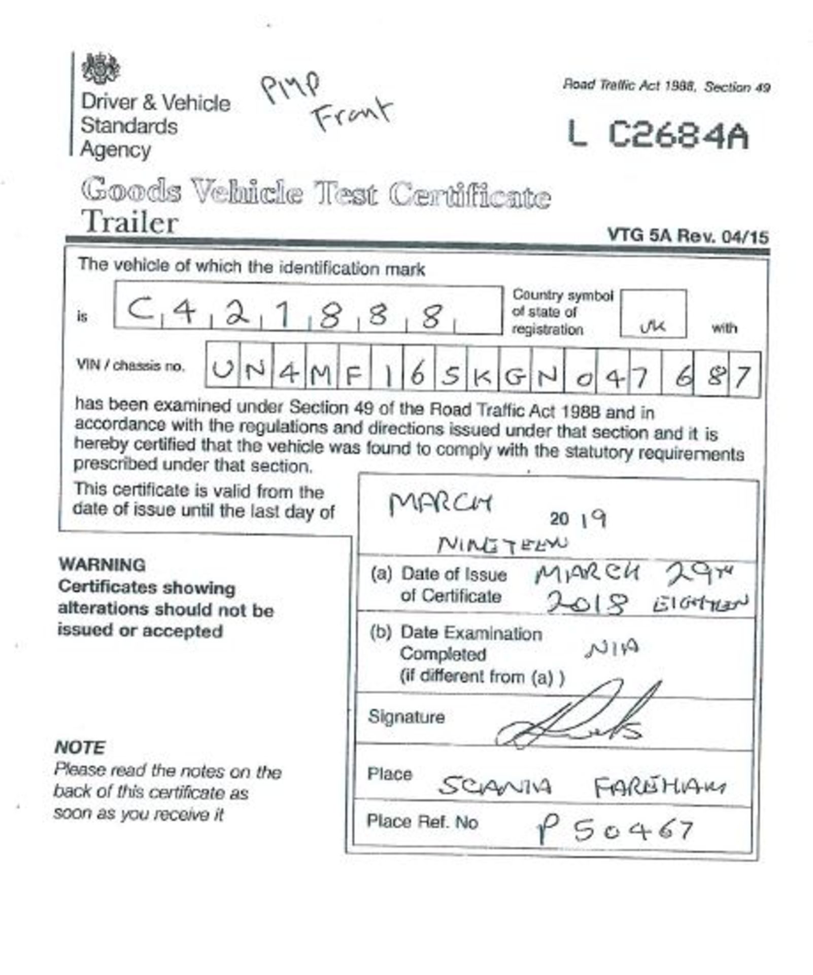 Dennison Multi Function 4 Axle Splitting Skeletal trailer, reference 47687 & 47688, year of - Image 15 of 24