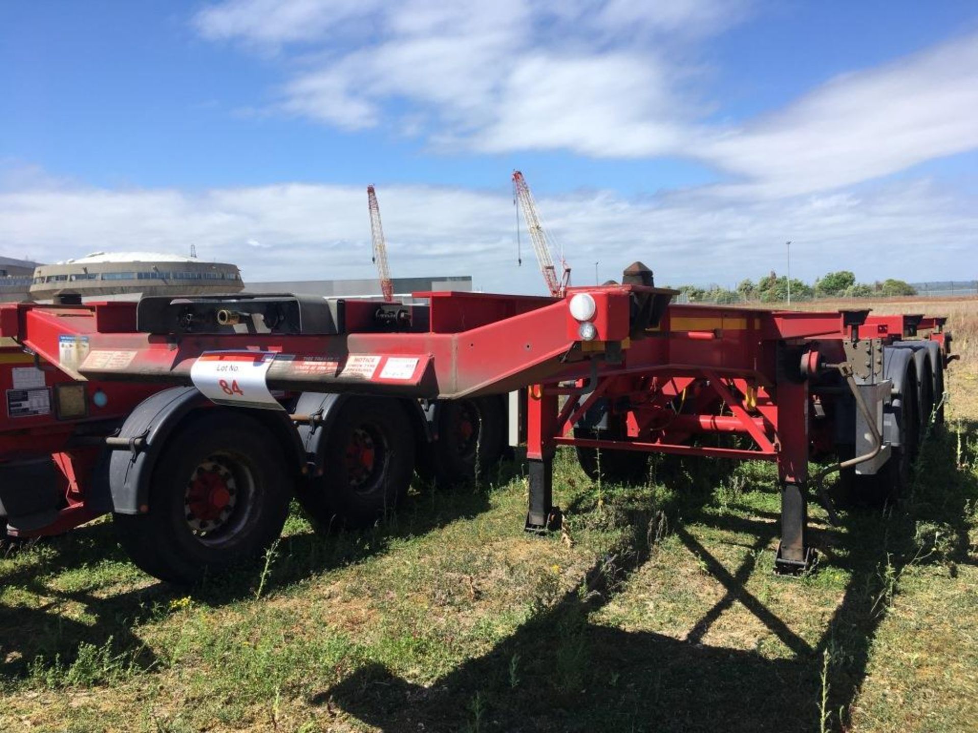 Dennison 14 Lock Sliding Bogie Skeletal trailer, reference 42086, year of manufacture 2014, 3 x