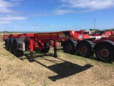 Dennison 14 Lock Sliding Bogie Skeletal trailer, reference 49451, year of manufacture 2016, 3 x