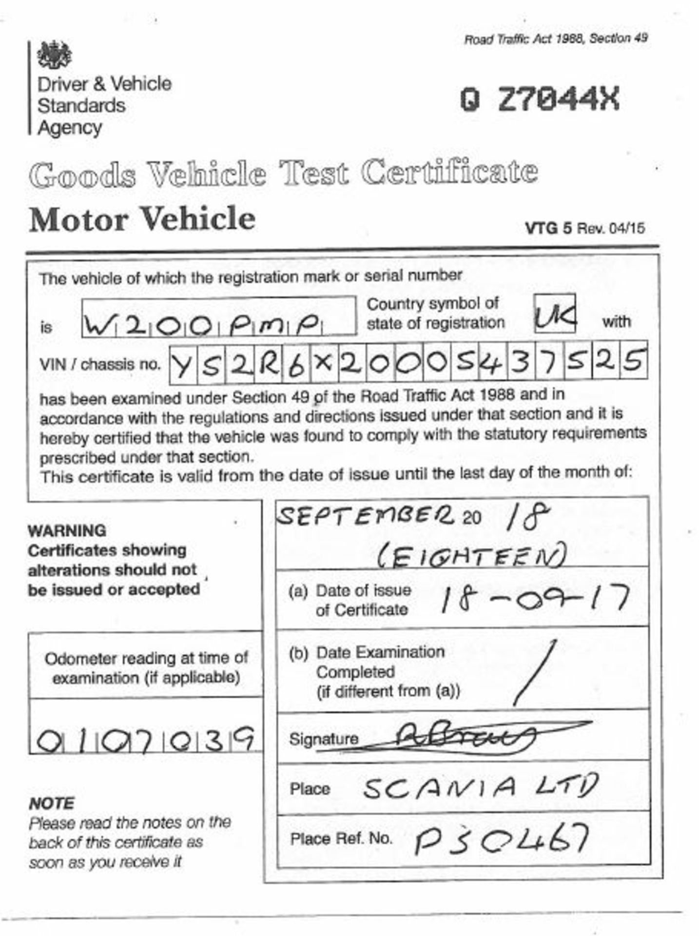 Scania R450 LA 6X2/2MNA High Line tractor unit, 2 Pedal Opticruise Gearbox, Registration number - Image 15 of 16