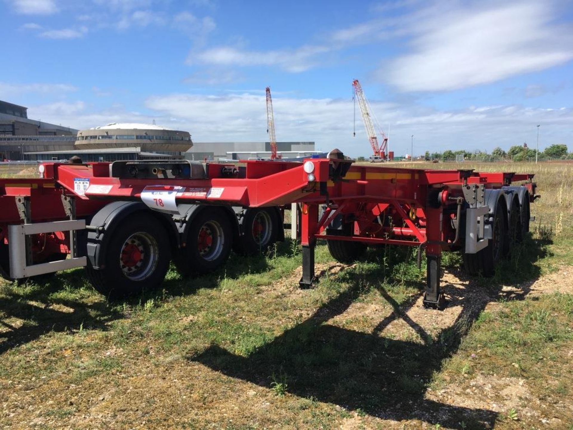 Dennison 14 Lock Sliding Bogie Skeletal trailer, reference 42074, year of manufacture 2014, 3 x