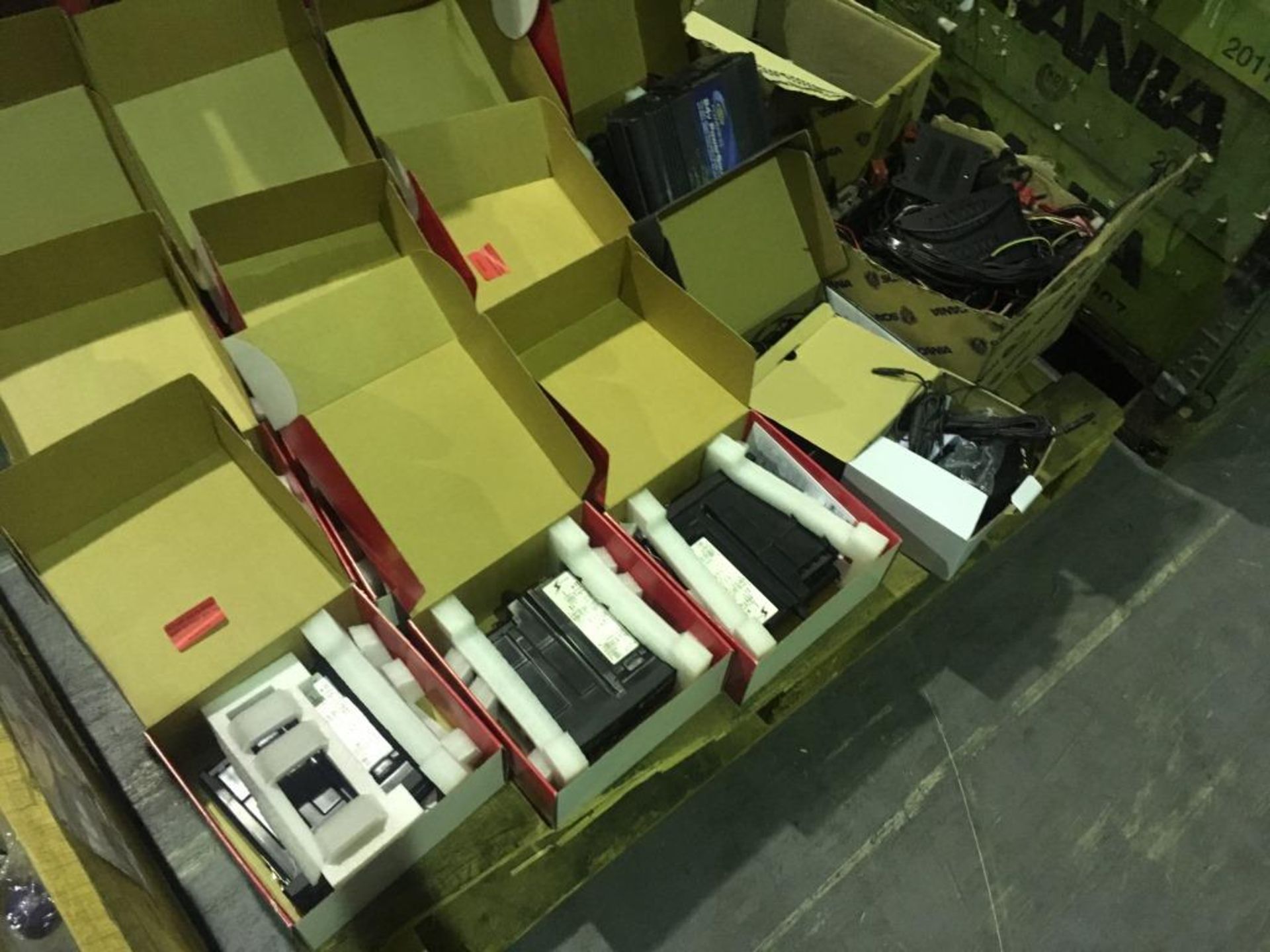 A quantity of cab electronics, radios, chillers and microwaves (some known to be faulty) on three - Image 2 of 5