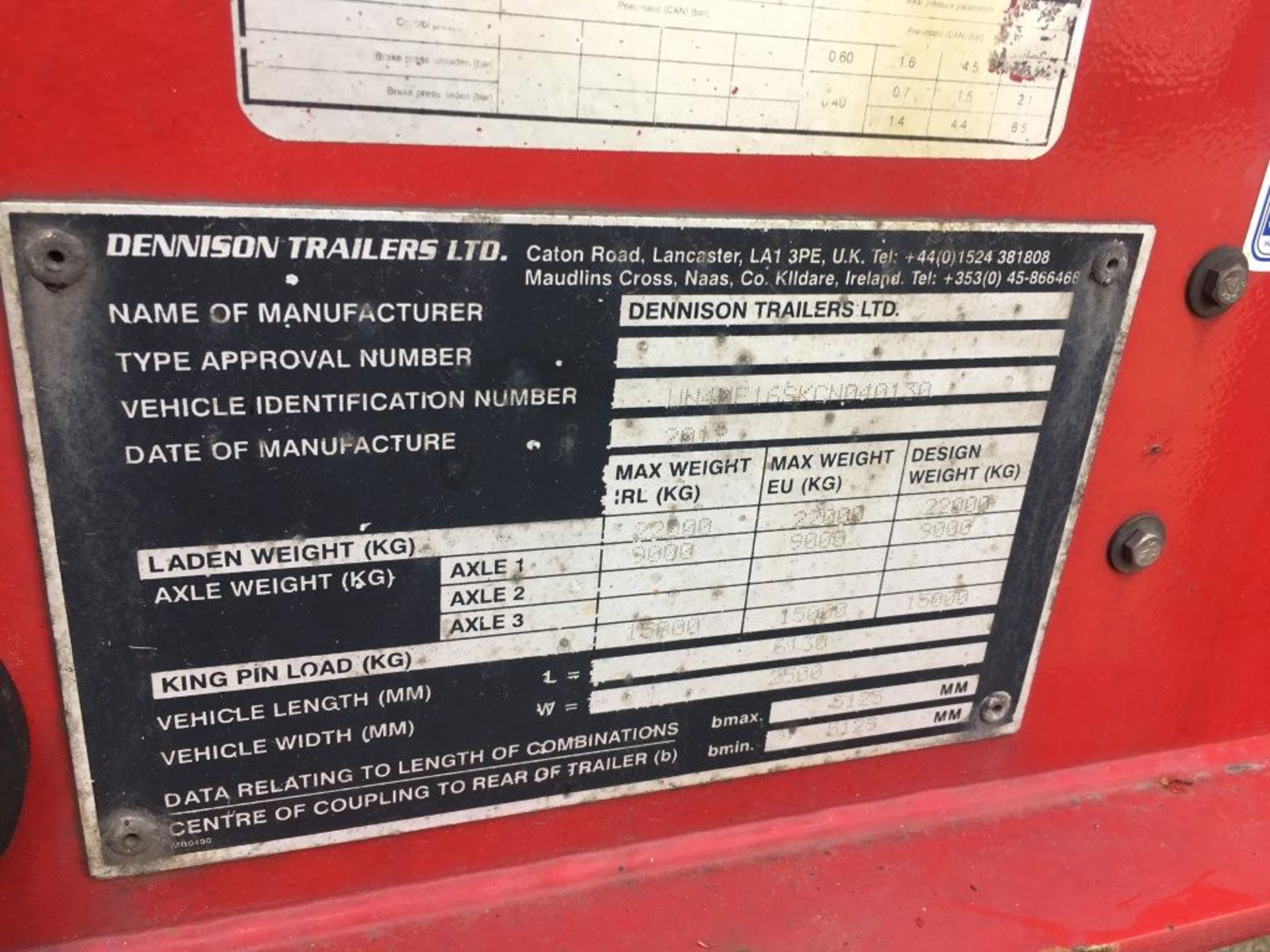 Dennison Multi Function 4 Axle Splitting Skeletal trailer, reference 40130 & 40131, year of - Image 14 of 27