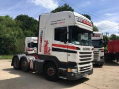 Scania R450 LA 6X2/2MNA Topline tractor unit, 2 Pedal Opticruise Gearbox, Registration number