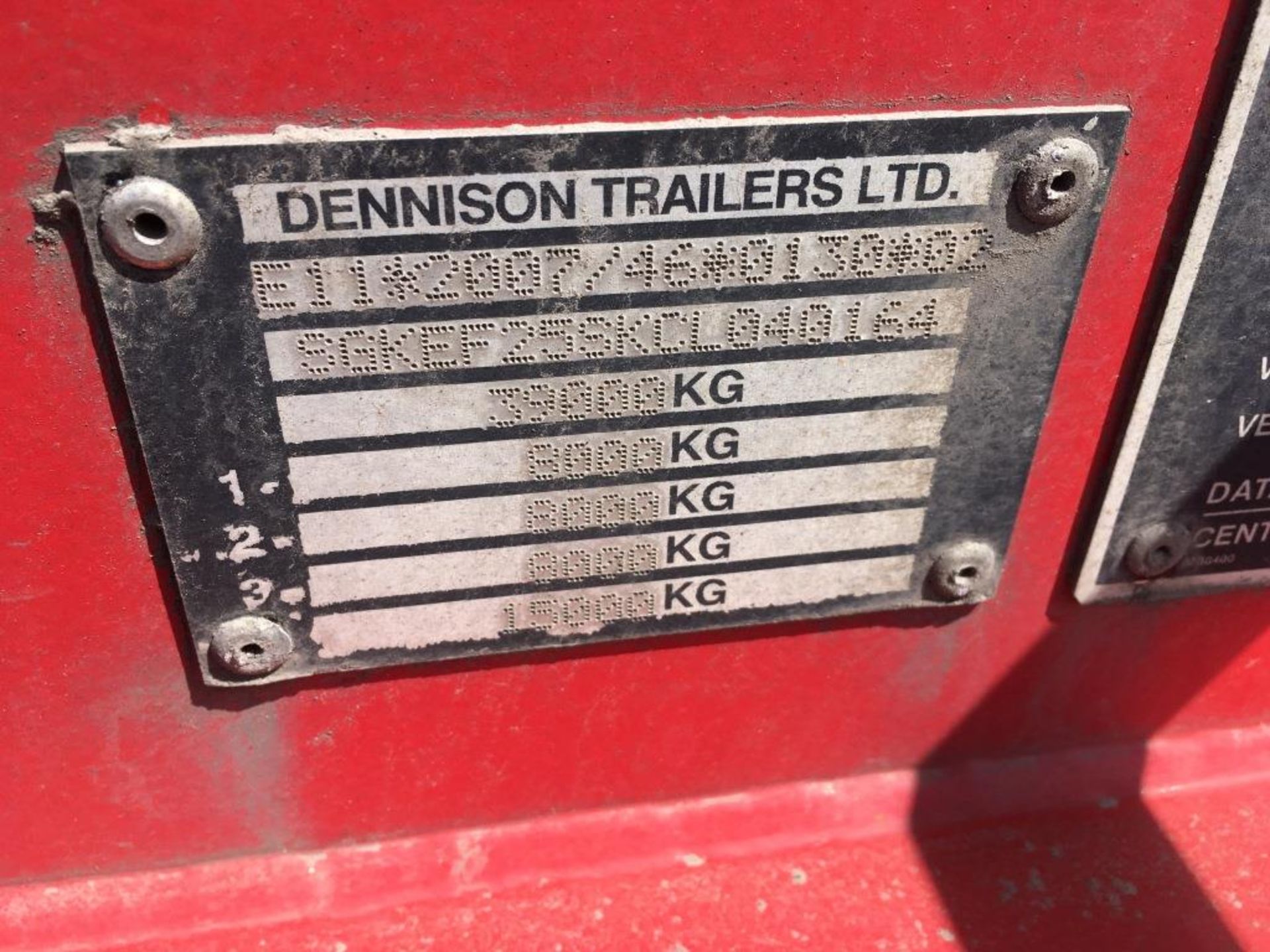 Dennison 14 Lock Sliding Bogie Skeletal trailer, reference 40164, year of manufacture 2013, 3 x - Image 10 of 17