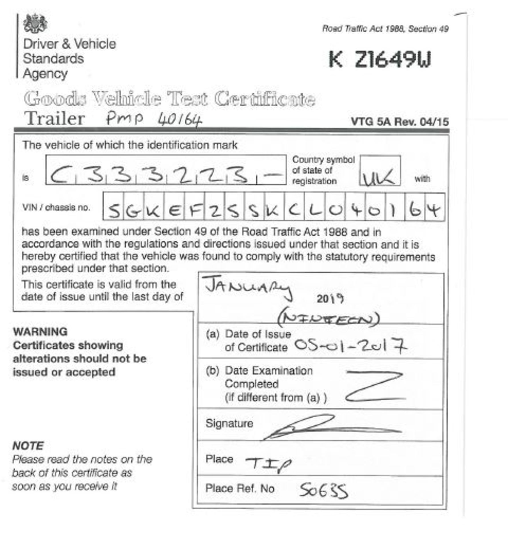 Dennison 14 Lock Sliding Bogie Skeletal trailer, reference 40164, year of manufacture 2013, 3 x - Image 14 of 17