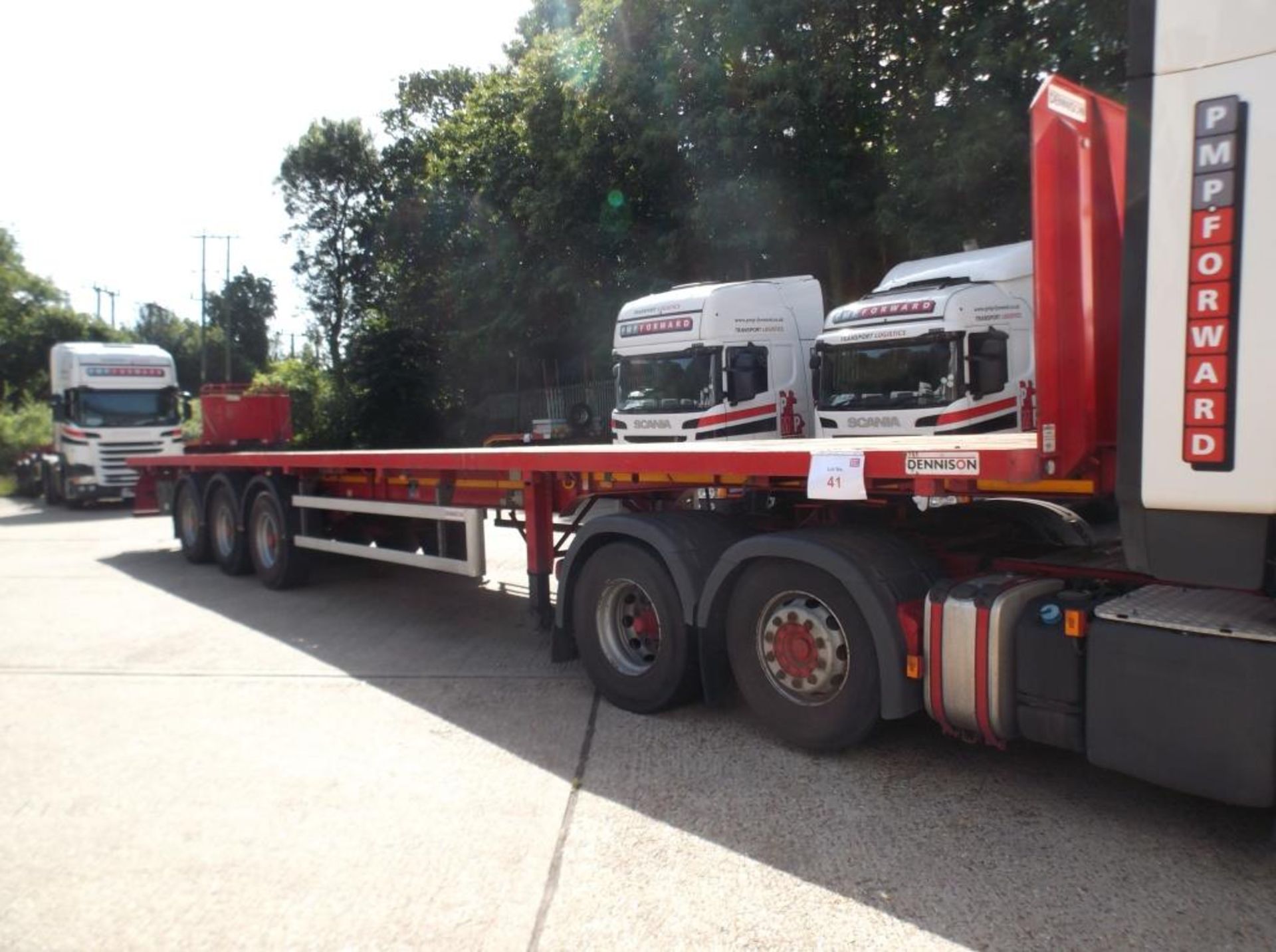 Dennison 13.6m Oil Spec Platform trailer, reference 46178, year of manufacture 2015, 3 x BPW Eco - Image 2 of 14