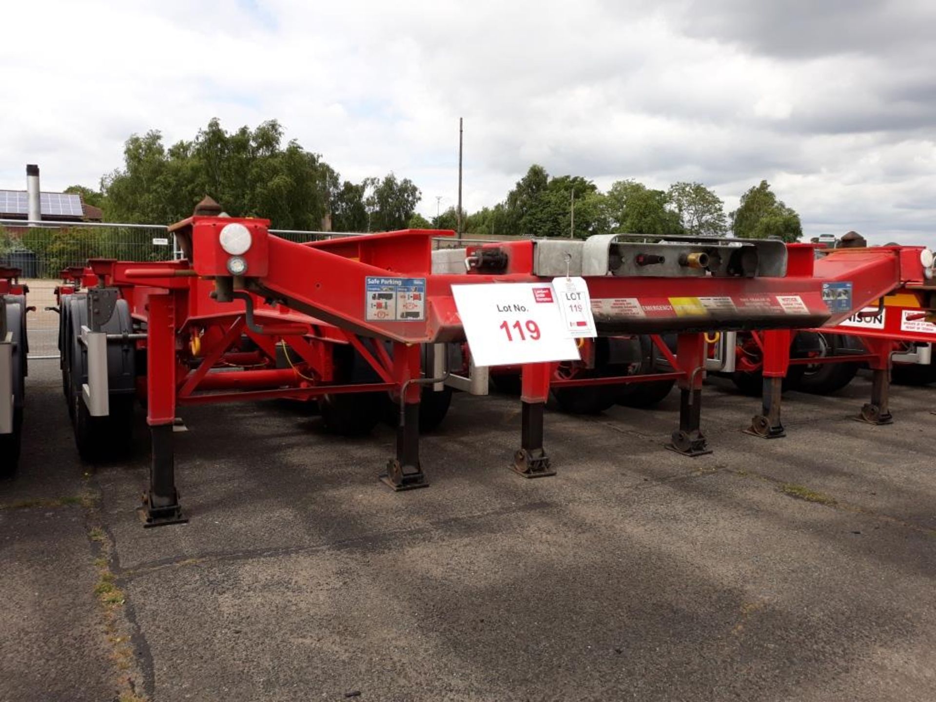 Dennison 14 Lock Sliding Bogie Skeletal trailer, reference 50315, year of manufacture 2017, 3 x