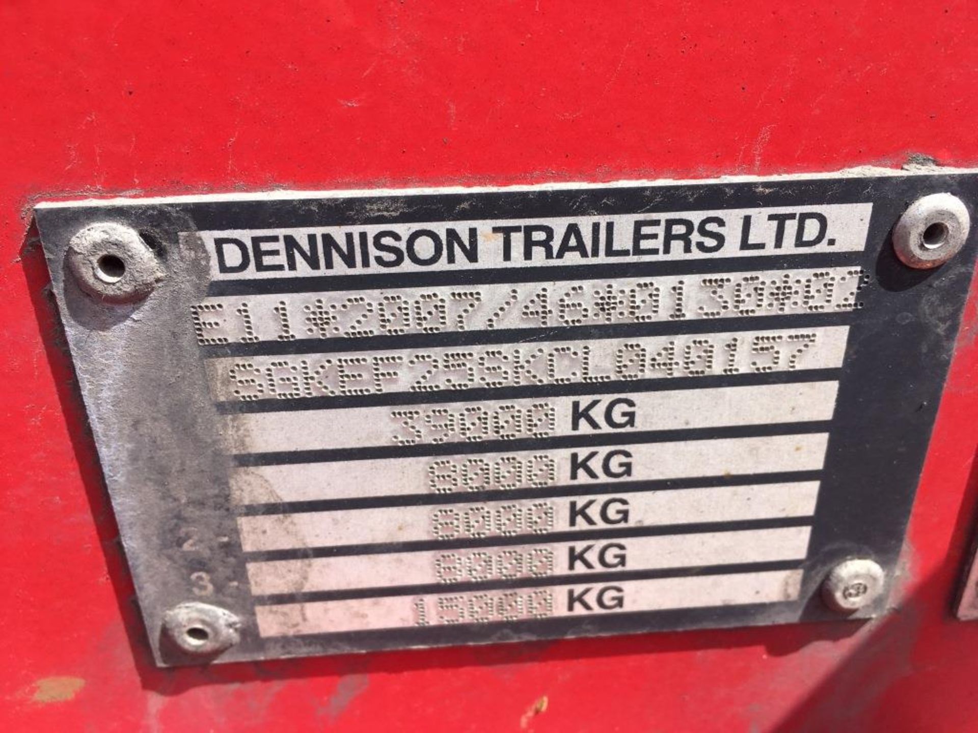 Dennison 14 Lock Sliding Bogie Skeletal trailer, reference 40157, year of manufacture 2013, 3 x - Image 12 of 18